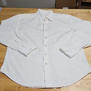 👔 Robert Graham White Embroidered Cuff Long Sleeve Shirt XL